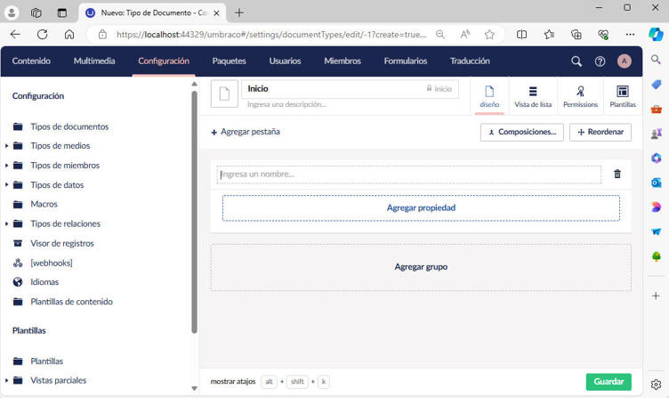 Nombrando tipo de documento